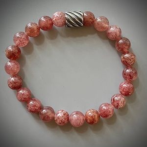 Strawberry Quartz Handcrafted Bead Bracelet